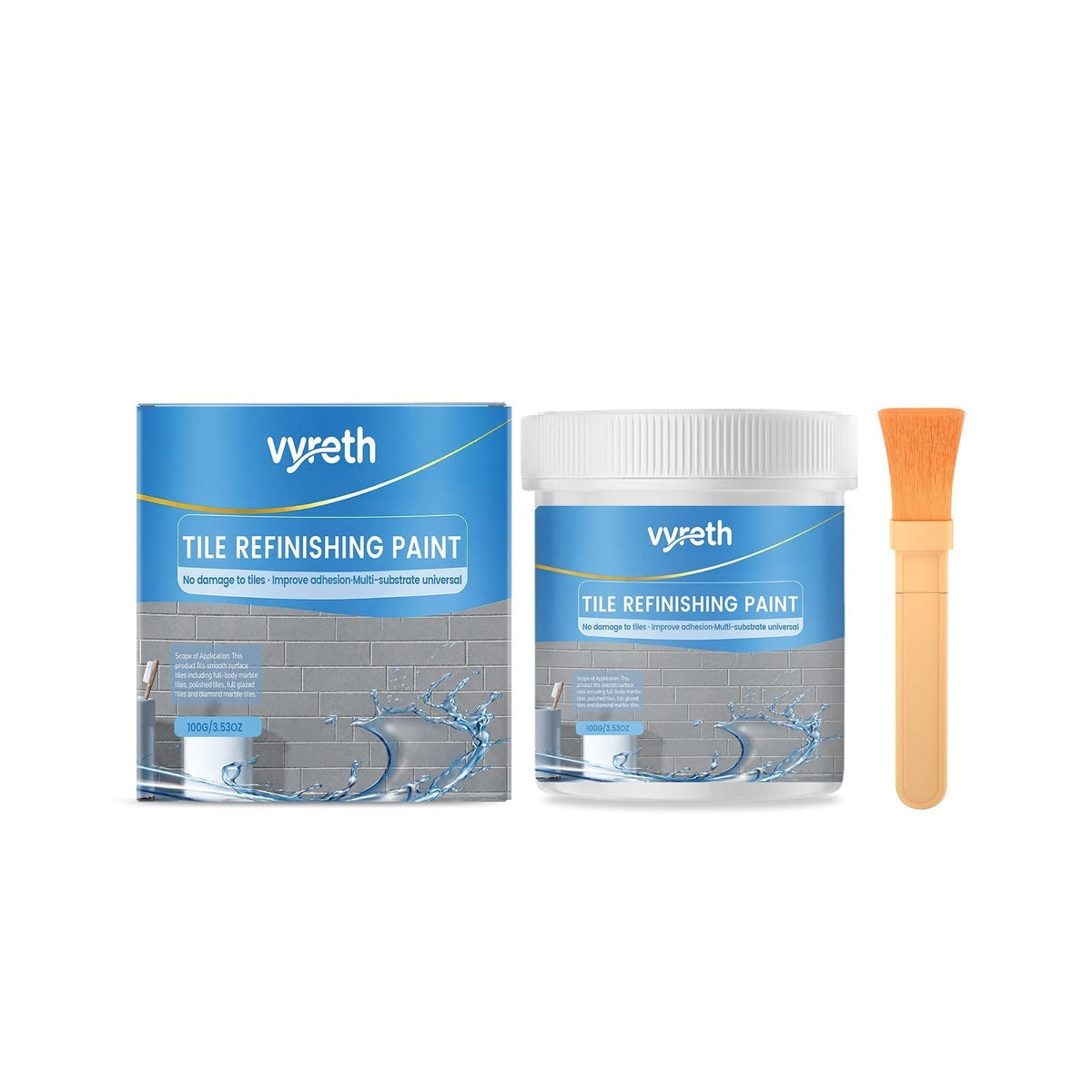 🥳2026 HOT SALE🥳💞50K+ SOLD! 🎨🛁 50% OFF! White Tile Refinishing Paint with Brush – covers stains, waterproof & glossy. Refresh tiles, sinks & toilets without replacing! 🛡️✅