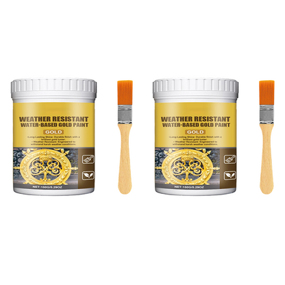 Weather Resistant Water-Based Gold Paint
