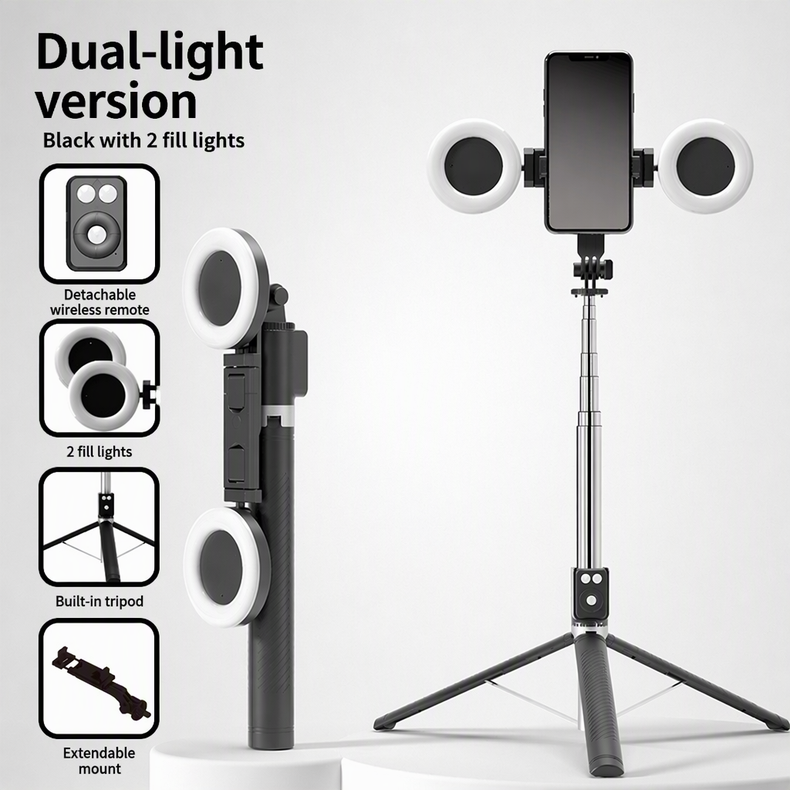 ⏳Time-Limited Special⏰180cm Smart Face-Tracking PTZ Selfie Stick – 360° Auto Follow Phone Tripod with Fill Light, 4-Axis Anti-Shake for Live Streaming & Video Shooting