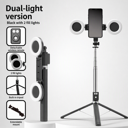 ⏳Time-Limited Special⏰180cm Smart Face-Tracking PTZ Selfie Stick – 360° Auto Follow Phone Tripod with Fill Light, 4-Axis Anti-Shake for Live Streaming & Video Shooting