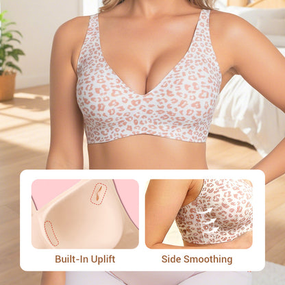 💕 Jelly Wireless Womens Comfortable Wireless Bras Push Up Bra Seamless Tshirts Bras Deep V Everyday Bras