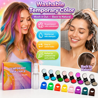 🎨 LIMITED‑TIME 50% OFF! ✨ Temporary Wash‑Out Hair Chalk – Creative, Mess‑free, Party‑ready 🎉