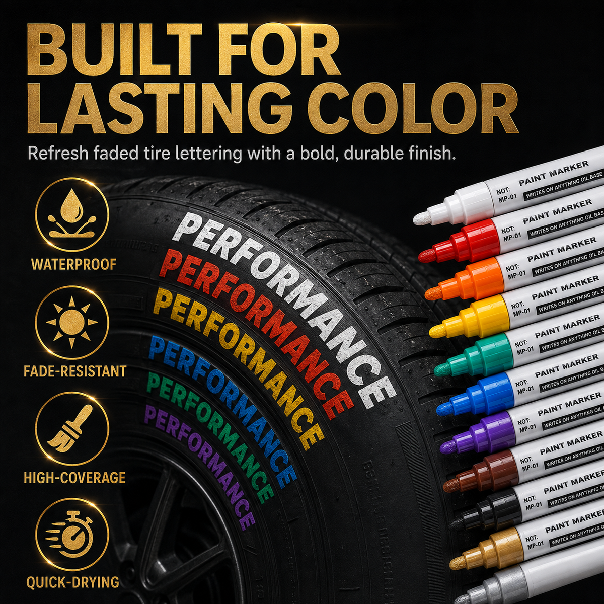⏳🔥LIMITED-TIME 50% OFF! ⏰Oil-Based Waterproof Tire Marker Pen