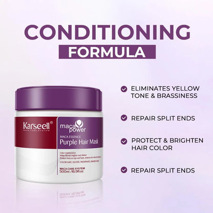 Karseell Purple Hair Mask ✨ Professional Neutralizes Brass & Yellow Tones For Blonde Silver Gray Highlighted Hair