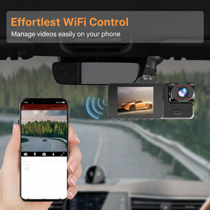 Pxcxu📸 3-Channel 1080P Dash Cam with WiFi🚗