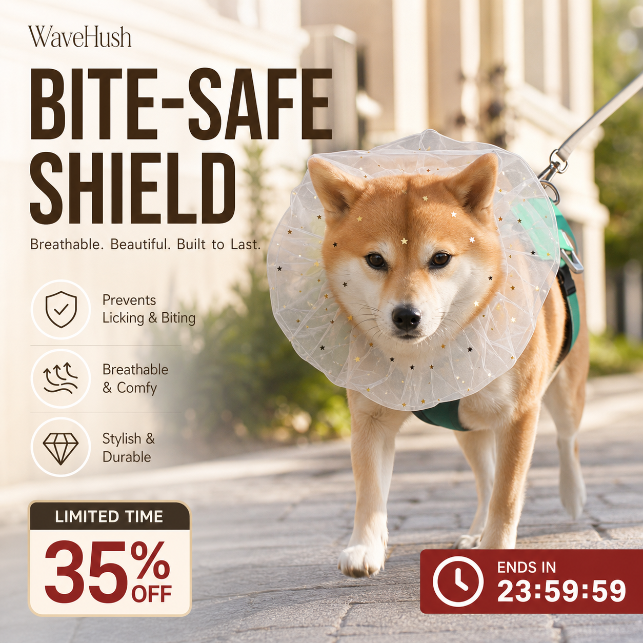 Breathable Mesh Dog Muzzle – Anti-Ingestion Full-Face Guard