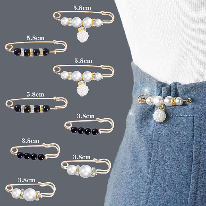 ✨Pearl Brooch Pins,Safety Pins for Clothing Dress pants skirt Cardigan Collar，Faux Pearl Rhinestones Brooches for Women Girls Pants Extender Safety Pins