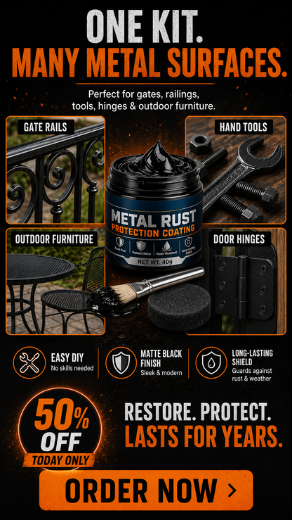 🥳2026 HOT SALE🥳💞50K+ SOLD!🔧🏠 50% OFF! Metal Rust Protection Black Repair Paste – Restores rusty gates, railings & tools. Forms protective coating – no need to replace! 🛡️✨