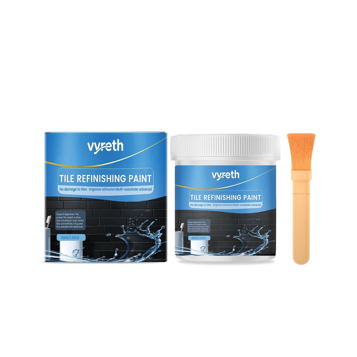 🥳2026 HOT SALE🥳💞50K+ SOLD! 🎨🛁 50% OFF! White Tile Refinishing Paint with Brush – covers stains, waterproof & glossy. Refresh tiles, sinks & toilets without replacing! 🛡️✅