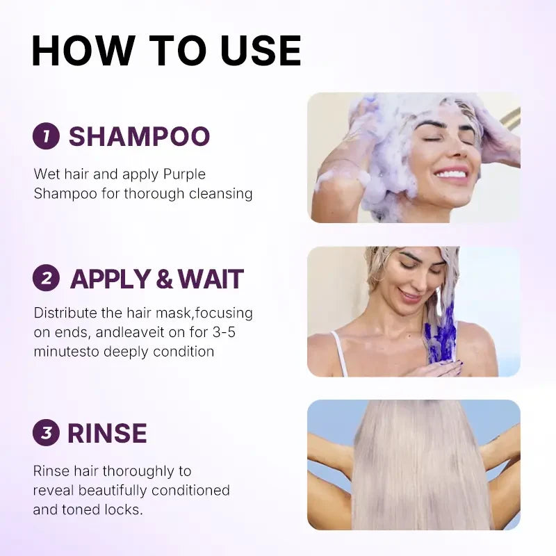Karseell Purple Hair Mask ✨ Professional Neutralizes Brass & Yellow Tones For Blonde Silver Gray Highlighted Hair