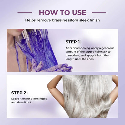 Karseell Purple Hair Mask ✨ Professional Neutralizes Brass & Yellow Tones For Blonde Silver Gray Highlighted Hair