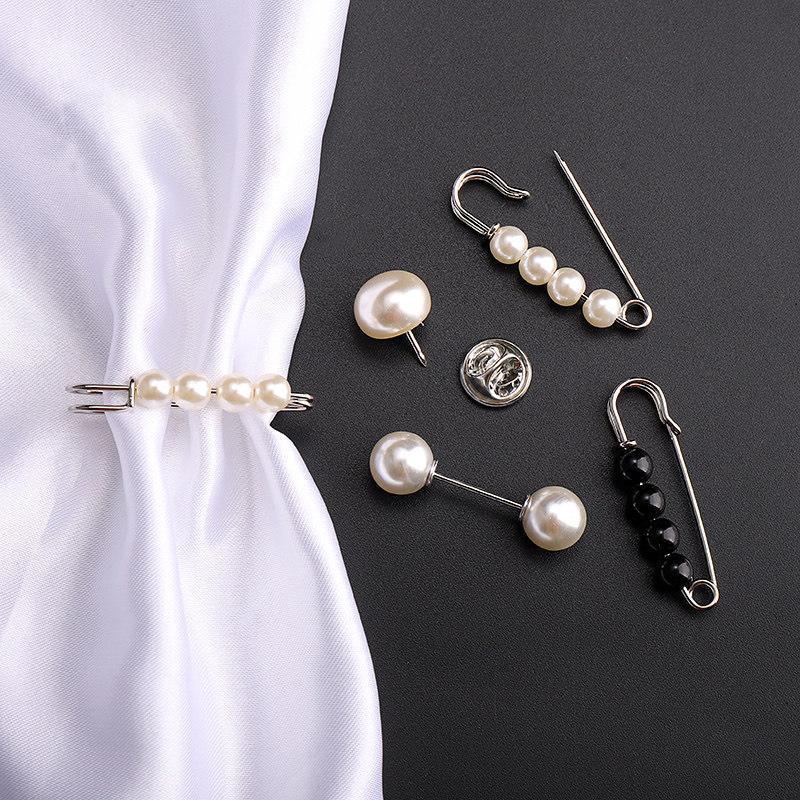 ✨Pearl Brooch Pins,Safety Pins for Clothing Dress pants skirt Cardigan Collar，Faux Pearl Rhinestones Brooches for Women Girls Pants Extender Safety Pins