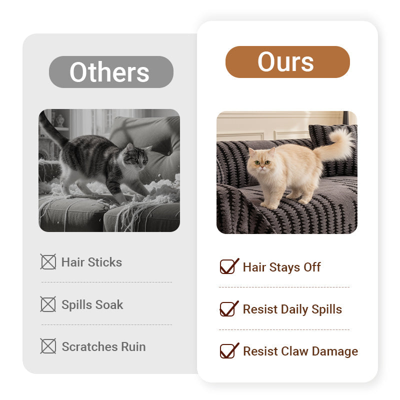 ⏳🔥LIMITED-TIME 50% OFF! ⏰Soft Plush Non‑Slip Couch Cover – Thick Striped Sofa Throw Cover, Cozy Winter‑Friendly Furniture Protector for Living Room, Anti‑Slip Universal Sofa Slipcover