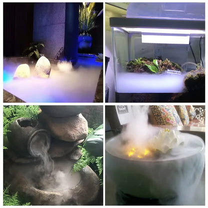 🥳2026 HOT SALE🥳💞50K+ SOLD! 🎃✨ 50% OFF! 12-LED Ultrasonic Mist Maker Fogger – Creates cool mist & colourful lights for Halloween décor, humidifiers & fountains. Quiet operation – just plug & play! 👻💧