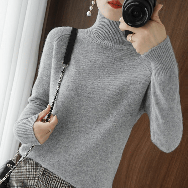 🔥Women's Solid Turtleneck Knit Sweater