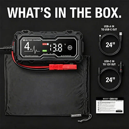 🔥 50% OFF  💥 Boost X GBX155 4A Car Battery Charger — For 10.0L Gasoline & 8.0L Diesel Engines