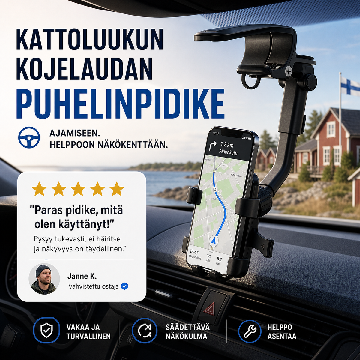 Sunroof Dashboard Phone Holder