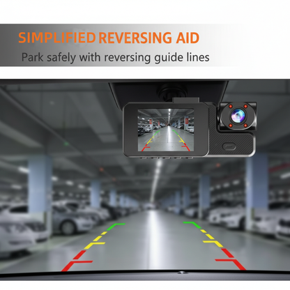 Pxcxu📸 3-Channel 1080P Dash Cam with WiFi🚗