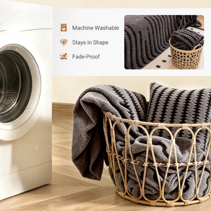 ⏳🔥LIMITED-TIME 50% OFF! ⏰Soft Plush Non‑Slip Couch Cover – Thick Striped Sofa Throw Cover, Cozy Winter‑Friendly Furniture Protector for Living Room, Anti‑Slip Universal Sofa Slipcover