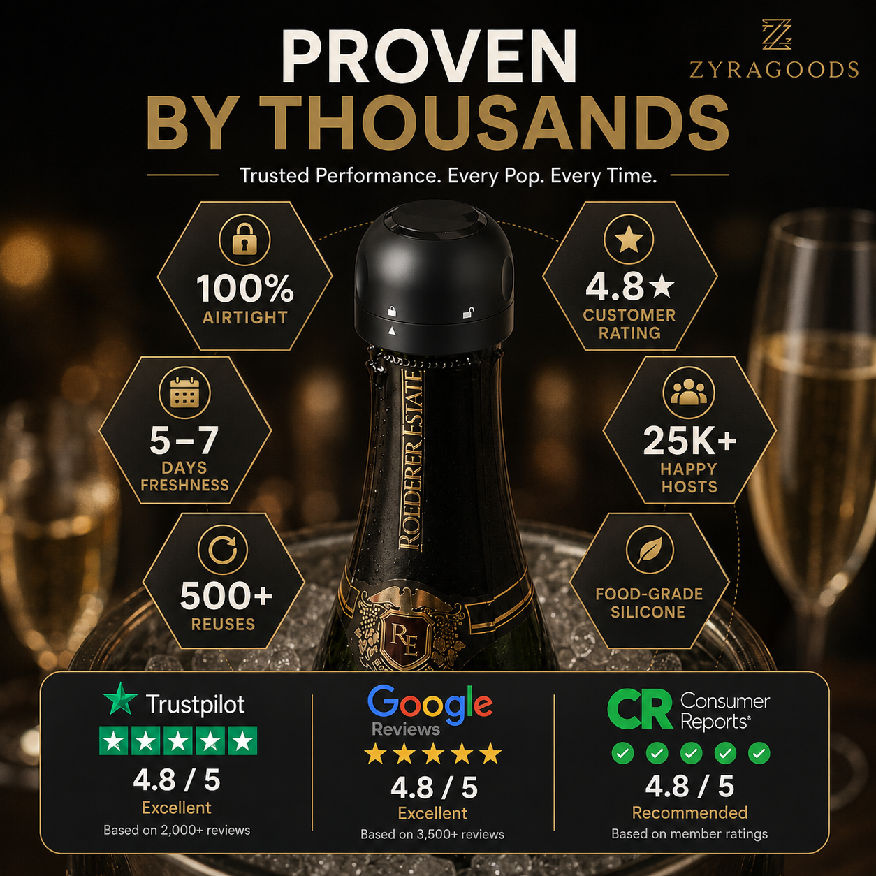 🎄 Silicone seal for wine/champagne bottles – The perfect Christmas accessory 🥂