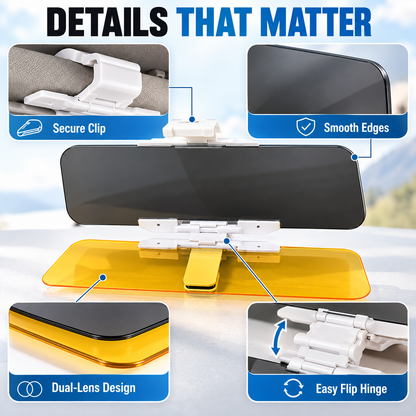 ⏳🔥LIMITED-TIME 78% OFF! Careluxpro Universal HD Anti-Glare Car Visor for Day & Night