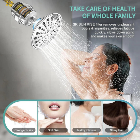 20-Stage Filtered Shower Head with 5 Spray Modes