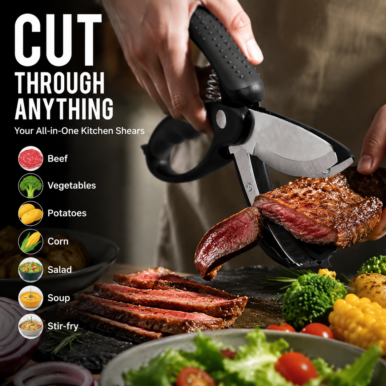 Stainless Steel Multifunctional Kitchen Scissors