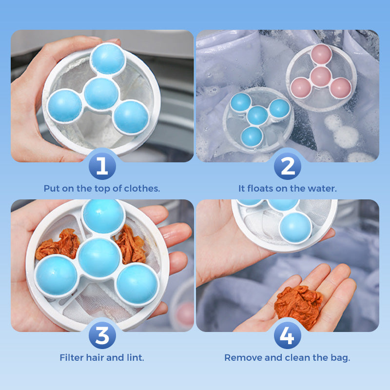 🧺 BUY 1 GET 2 FREE! 🧼 Floating Lint Mesh Bag – Catches Hair & Lint, Reusable & Protects Washing Machine/Drain 🚿