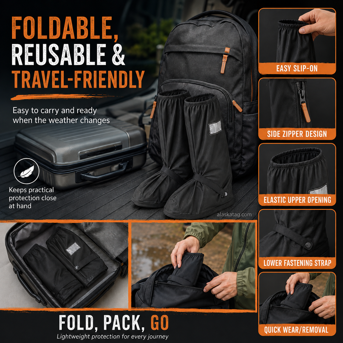 ⏳🔥LIMITED-TIME 50% OFF! ⏰🌧️ Reusable Waterproof Boot Covers for Rain, Mud & Snow