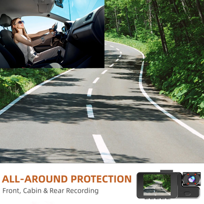 Pxcxu📸 3-Channel 1080P Dash Cam with WiFi🚗