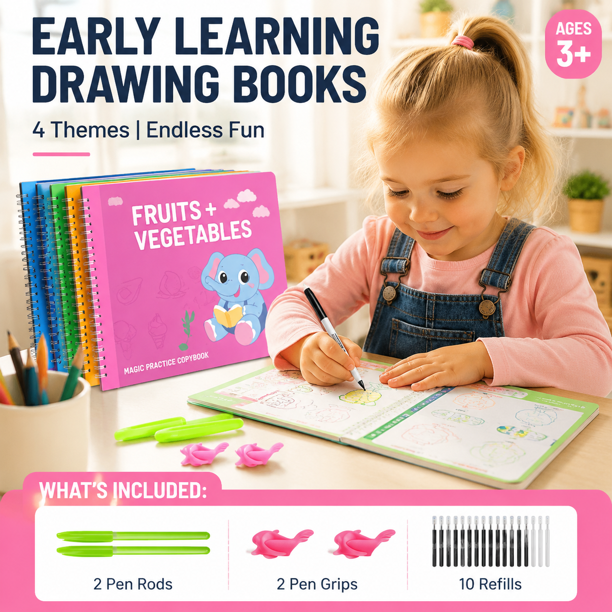 🥳2026 HOT SALE🥳💞50K+ SOLD!🏆8-Theme Cartoon Tracing Groove Drawing Book