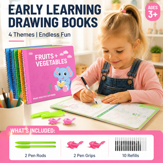 🥳2026 HOT SALE🥳💞50K+ SOLD!🏆8-Theme Cartoon Tracing Groove Drawing Book