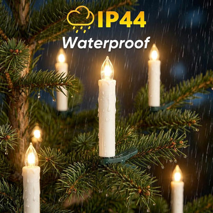 LED Flameless Candle Clip Lights with Remote, 10 Pack Battery-Operated Dimmable Lights with Timer, Flickering & Steady Modes, Batteries Included for Christmas Tree, Decorations for Room