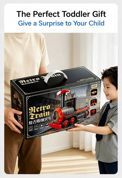 🚂 Treno Giocattolo per Bambini – Grande Locomotiva Trasformabile da Cavalcare, puoi spingerlo, tirarlo, sederti e cavalcarlo. Gioco sicuro per bambini piccoli, stimola la motricità e la creatività.