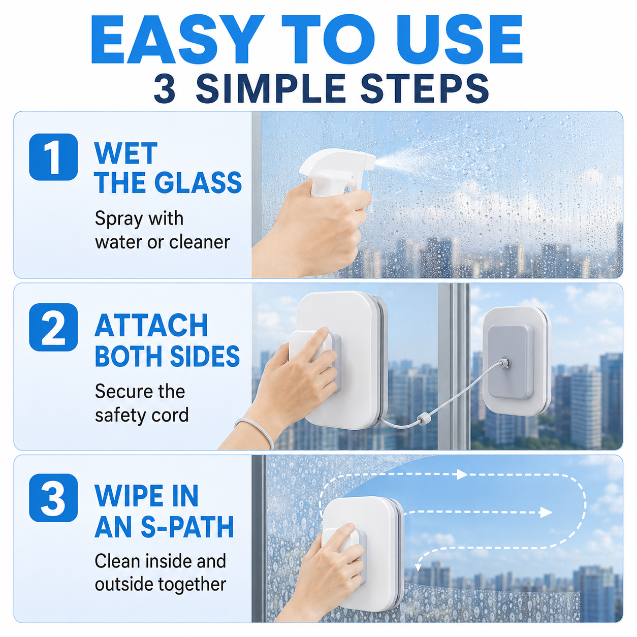💥 50% OFF – 6-in-1 magnetic window cleaner: dual action, total safety, flawless results from the very first pass – grab yours now 🧲 🛒