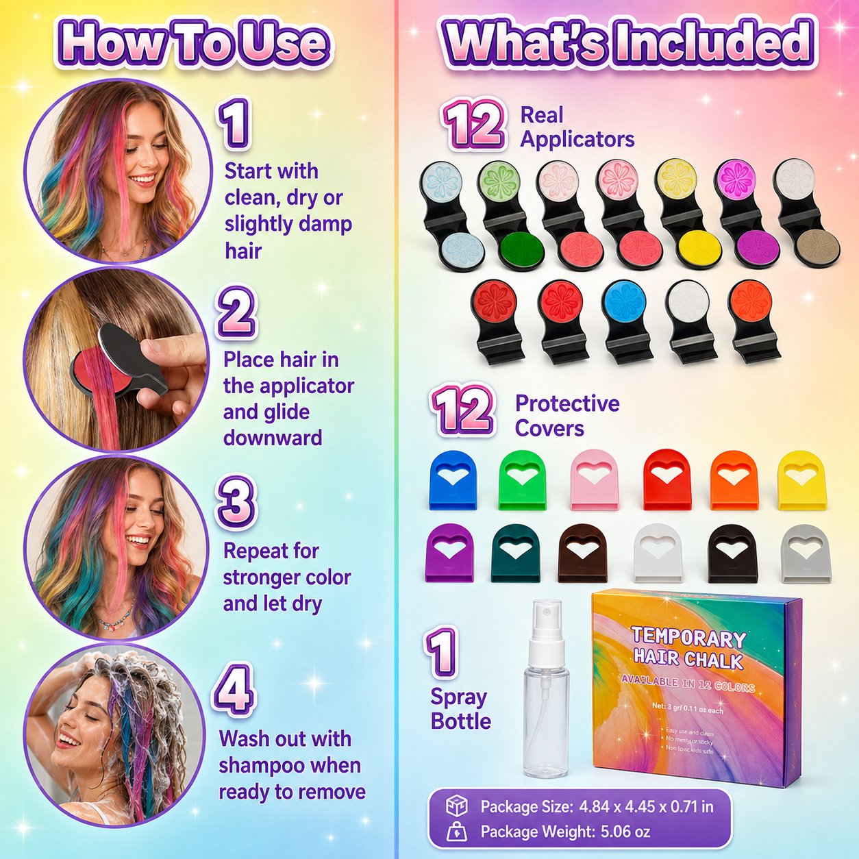 🎨 LIMITED‑TIME 50% OFF! ✨ Temporary Wash‑Out Hair Chalk – Creative, Mess‑free, Party‑ready 🎉