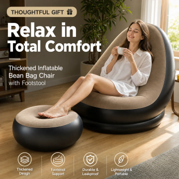 🛋️🎁 50% OFF! Never sit uncomfortably again – this inflatable beanbag with footrest and electric pump is ready in under 2 minutes. Supports up to 150 kg; velvety-soft PVC!