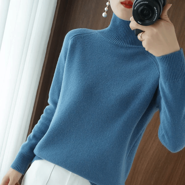 🔥Women's Solid Turtleneck Knit Sweater