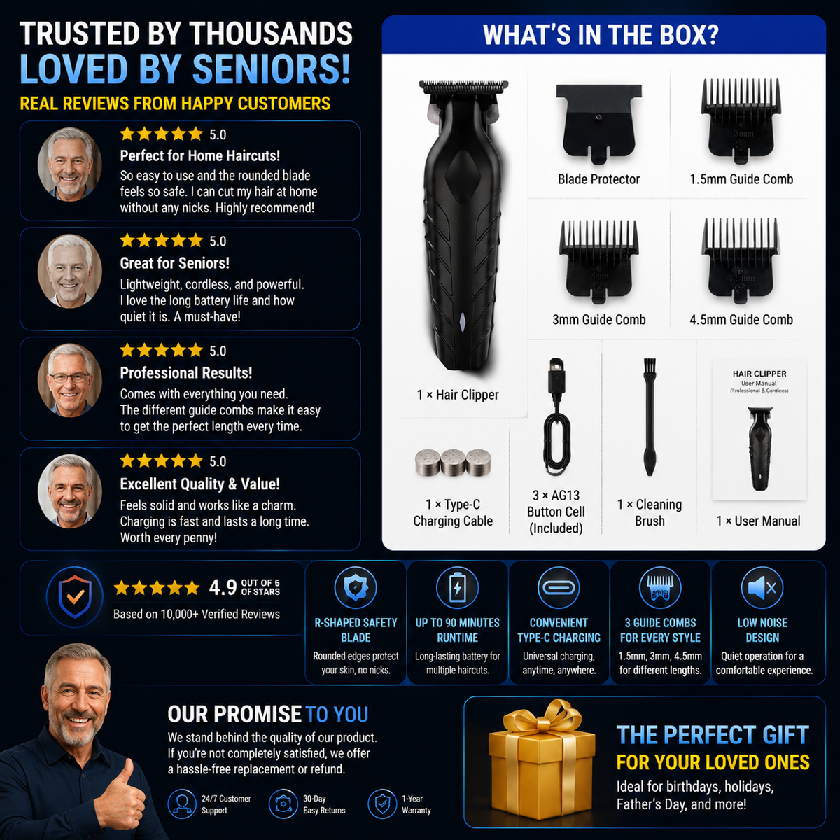 ✂️ Cordless Hair Clipper