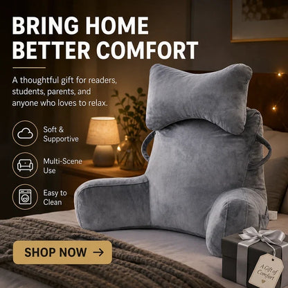🥳2026 HOT SALE🥳💞50K+ SOLD! 🛋️📖 50% OFF! Multi‑Functional Waist Support Reading Pillow – High‑back support, cushioned headrest & padded side armrests. Velvet‑feel cover, removable washable – perfect for bed, sofa & floor!  🛏️💤