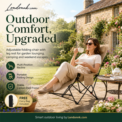 🥳2026 HOT SALE🥳💞50K+ SOLD!🪑🛡️ 50% OFF! Portable Folding Outdoor Chair – 300lb capacity, carbon steel frame, 3‑4 reclining positions. Anti‑sink feet, stable on any terrain! 🏕️✨