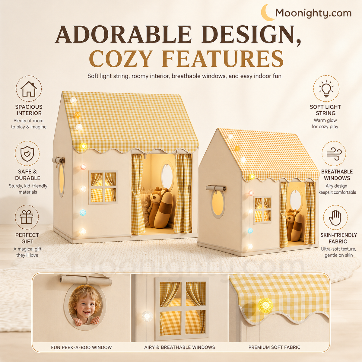 🎪 LIMITED‑TIME 50% OFF! ✨ Magical Kids Indoor Play Tent House – Cozy Playhouse & Reading Nook with Fairy Lights 🧸