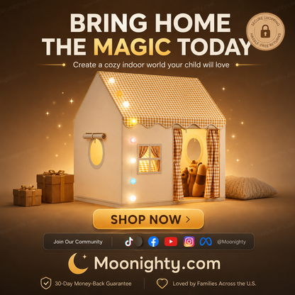 🎪 LIMITED‑TIME 50% OFF! ✨ Magical Kids Indoor Play Tent House – Cozy Playhouse & Reading Nook with Fairy Lights 🧸