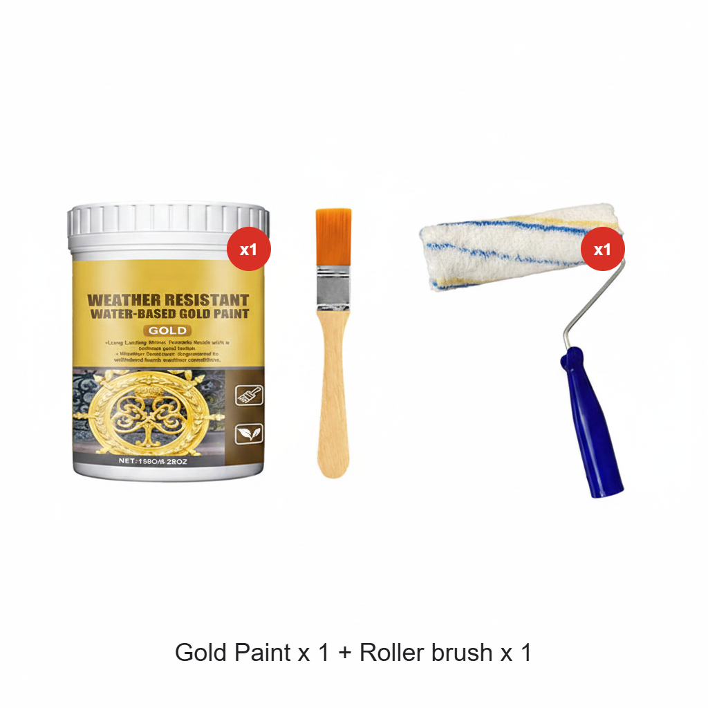 Weather Resistant Water-Based Gold Paint