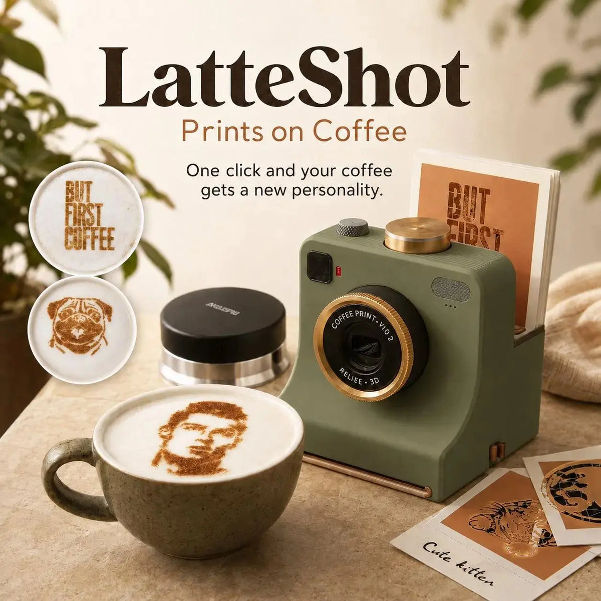 🎃Halloween Deal 50% OFF!🔥Retro Coffee Art Camera – Mechanical Latte Stencil Printer