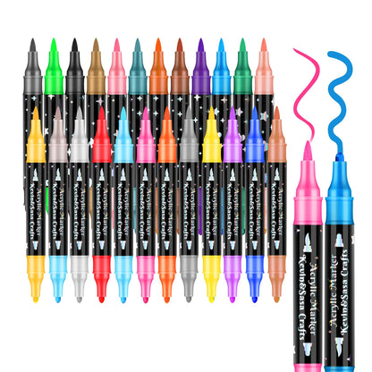 🖊️ 50% OFF NOW! ✨ Dual-Tip Glitter Marker Pen - Vibrant Colors for Art/Journaling/Scrapbooking, Non-Toxic & Quick-Drying 🎨📝