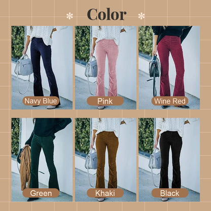 🔥✨High Waist Slim Micro Corduroy Elastic Waist Lounge Pants