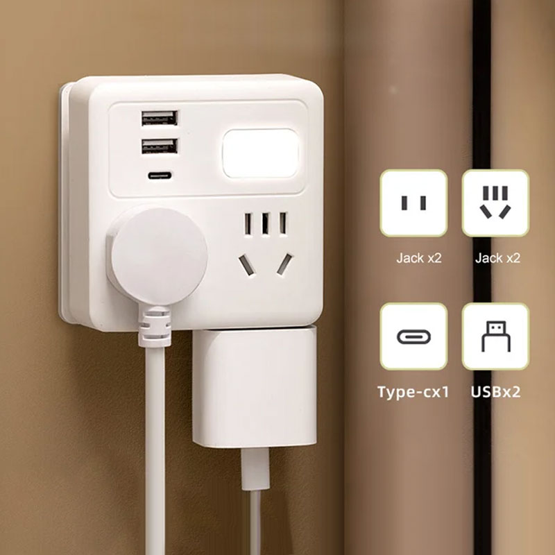 Multi-Function Socket Converter with Night Light