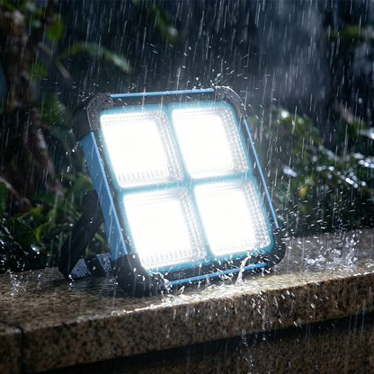 Solar Rechargeable LED Work Light - 288 Super Bright 5730 Beads Floodlight, USB & Type-C Charging, 5 Lighting Modes, IP66 Waterproof, Magnetic, SOS Emergency Signal, Adjustable Stand, Portable Light for Camping, Car Repairs