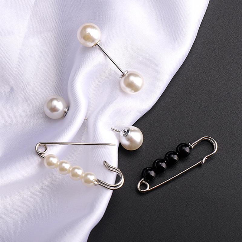 ✨Pearl Brooch Pins,Safety Pins for Clothing Dress pants skirt Cardigan Collar，Faux Pearl Rhinestones Brooches for Women Girls Pants Extender Safety Pins
